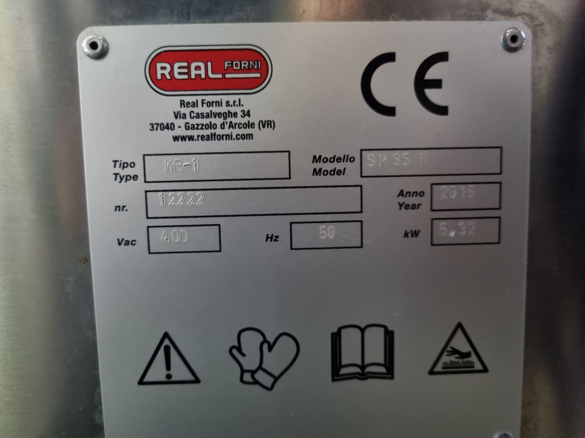 2015 Real Forni Electric Model LS85 MR-1 Oven. Twin door cooling cabinet below. 600 x 800 x 200 mm - Bild 7 aus 8