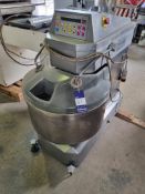 Small spiral mixer supplied by Record Food Equip. Bowl diameter 650 x 300 deep. Stainless Steel 1200