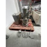 Model M141 3 Phase Commercial Bakery Mixer with Hook and Paddle on Stand. Please note this lot is