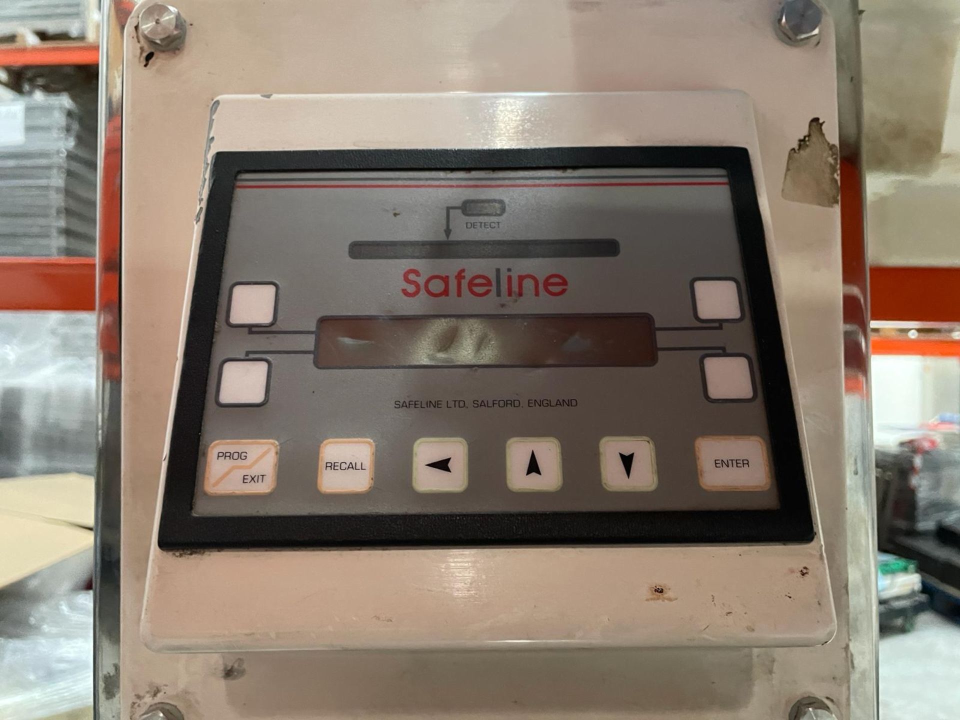 Safeline Metal detector. Stainless Steel on a small bench. Please note this lot is located at Unit - Image 3 of 10