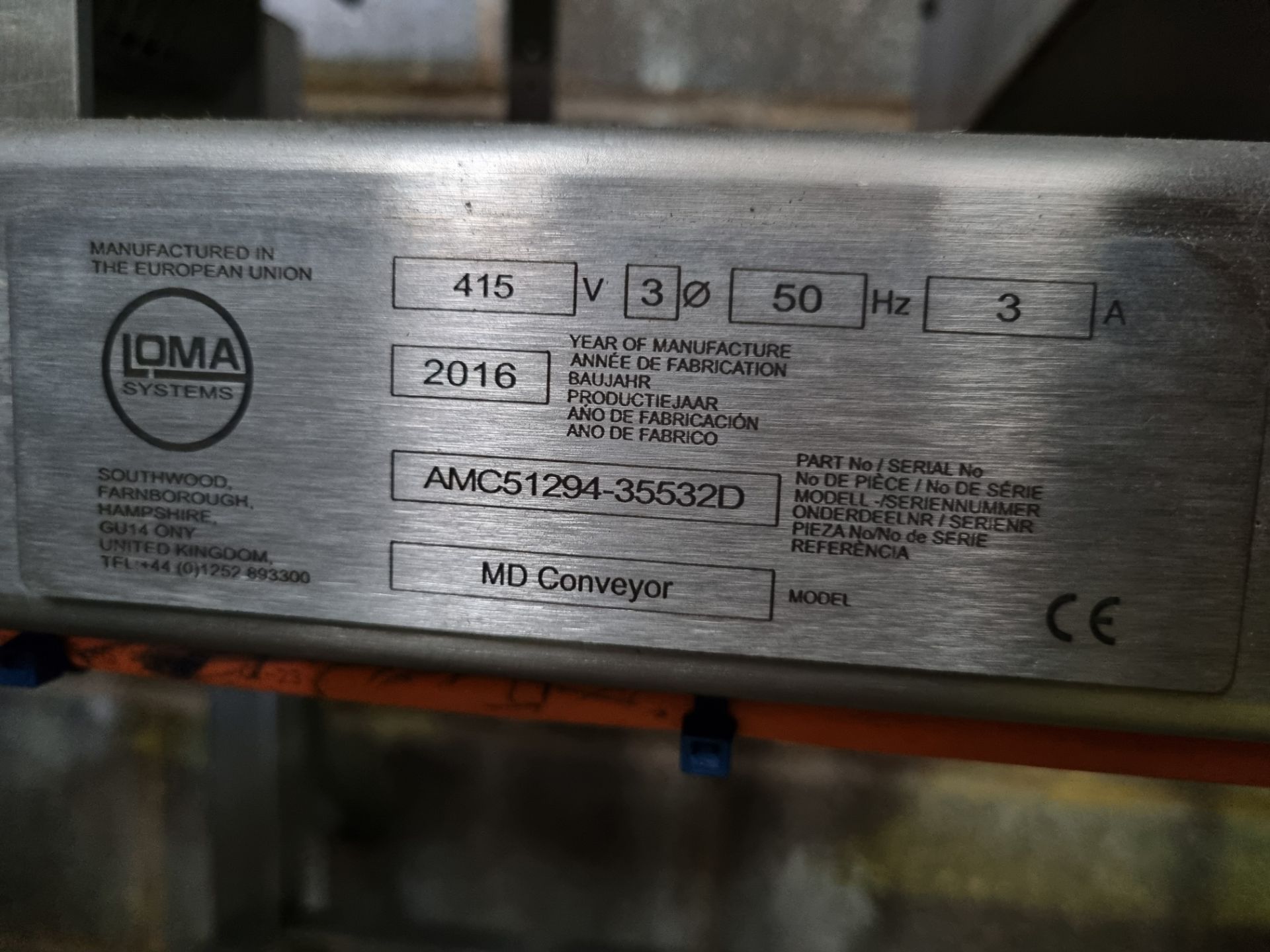 2016 Loma IQ Metal Detector. Aperture 350 x 150 mm Conveyor 1500 mm with 300 mm belt. Please note - Image 3 of 4