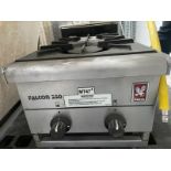 Falcon 2 rings gas burner. 700 x 350 mm. Please note this lot is located at Unit 29, Ridge Way,