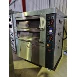 2 Deck Electric Oven with Twin cooling cabinets below with 8 x rack shelves, 1400 x 1600 x 1850