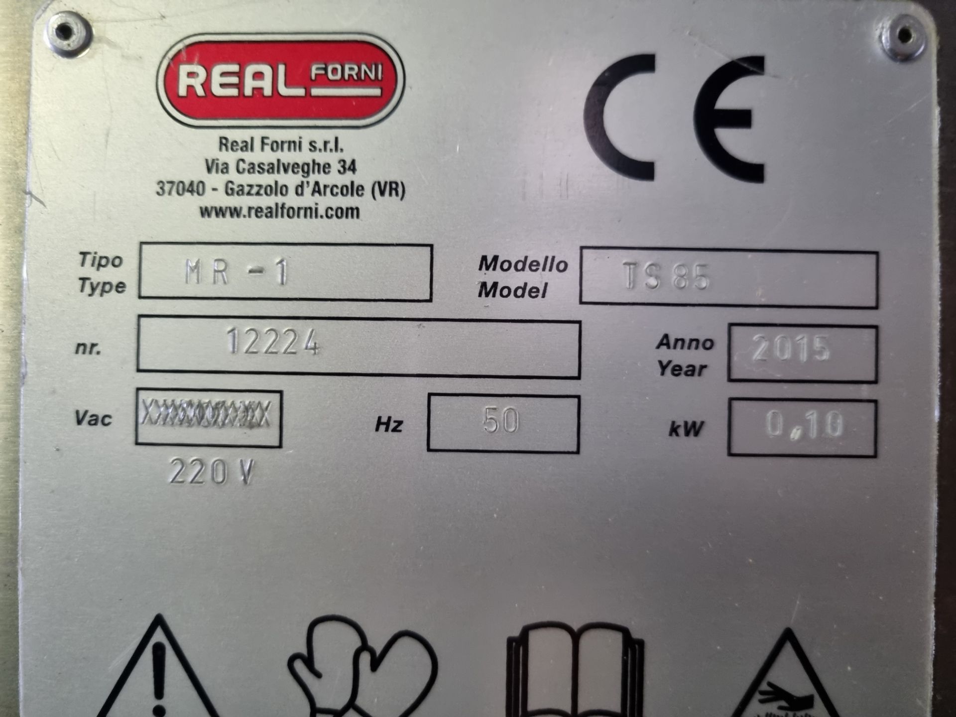 2015 Real Forni Electric Model LS85 MR-1 Oven. Twin door cooling cabinet below. 600 x 800 x 200 mm - Bild 5 aus 8