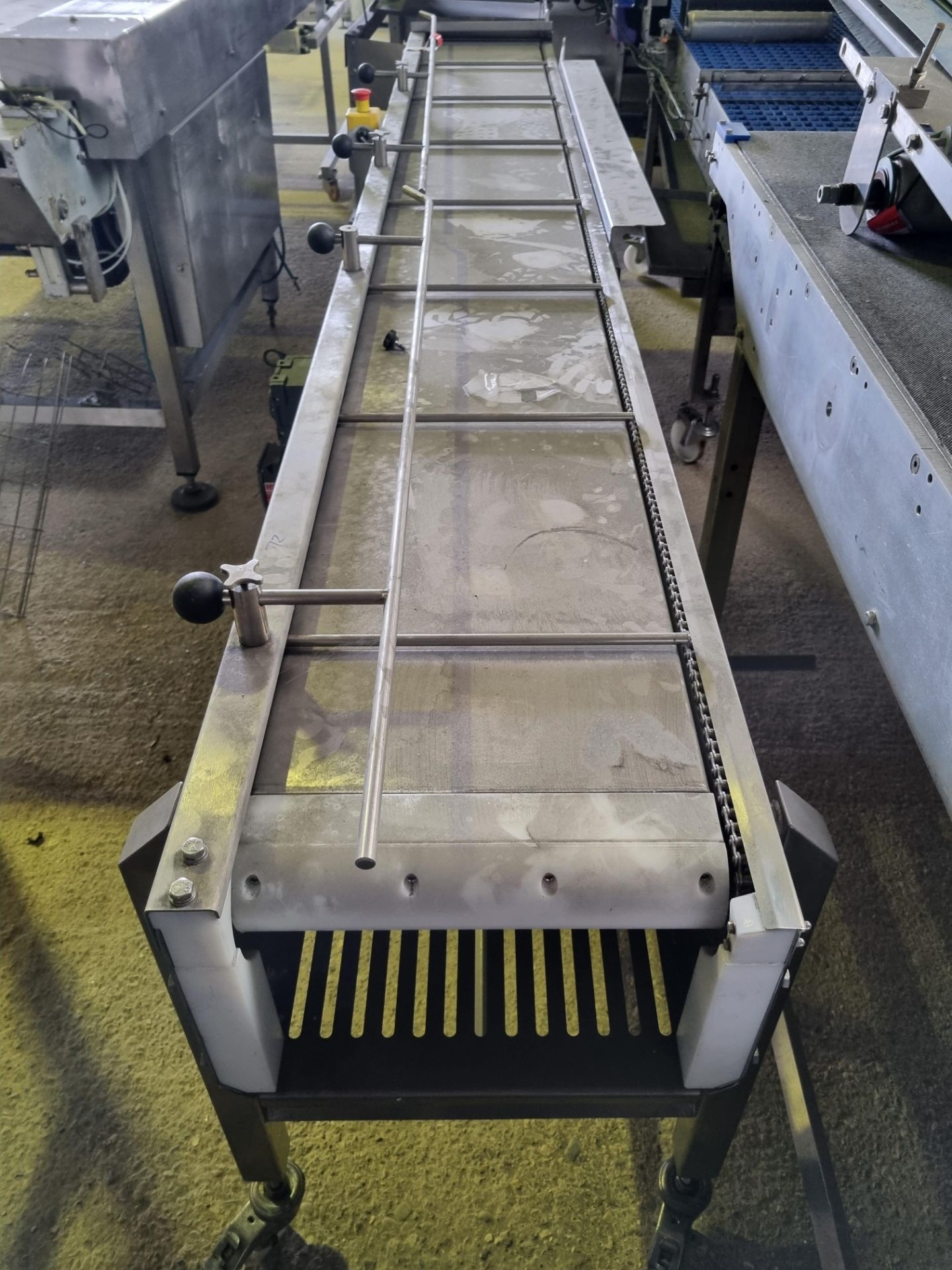 Conveyors x 3 Stainless Steel. 2400 x 100 mm, 3000 x 400 mm, 1200 x 1300 mm. Stainless Steel frame - Image 3 of 4