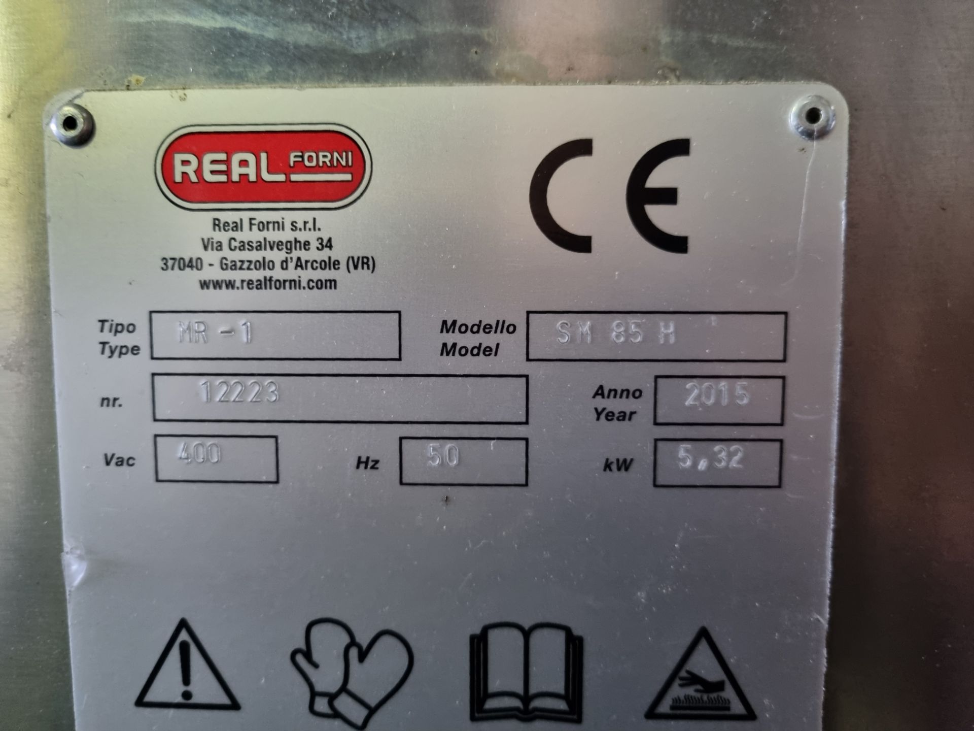 2015 Real Forni Electric Model LS85 MR-1 Oven. Twin door cooling cabinet below. 600 x 800 x 200 mm - Image 6 of 8