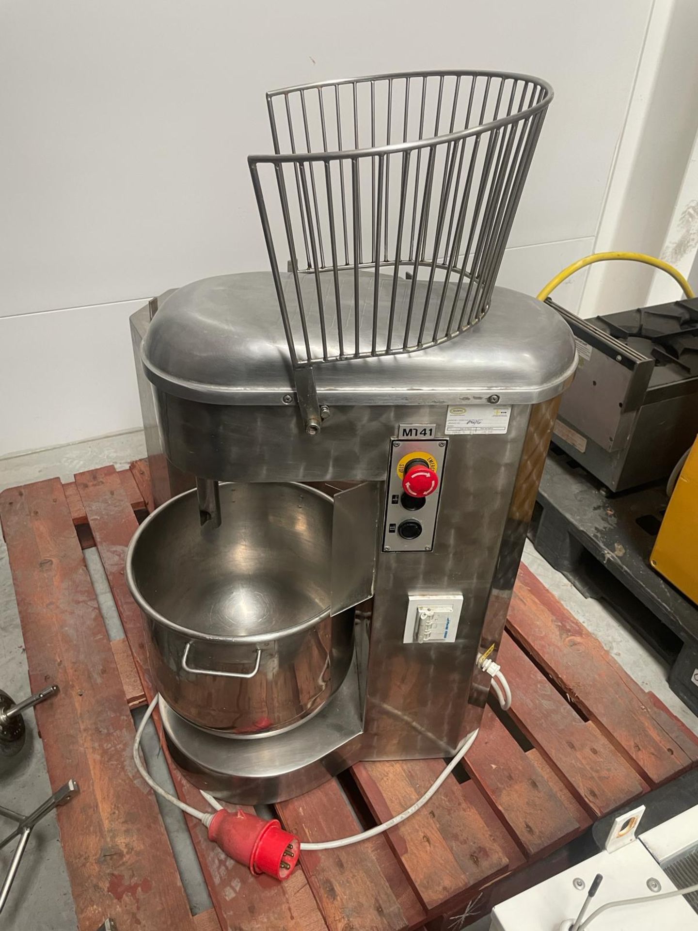 Model M141 3 Phase Commercial Bakery Mixer with Hook and Paddle on Stand. Please note this lot is - Image 3 of 4