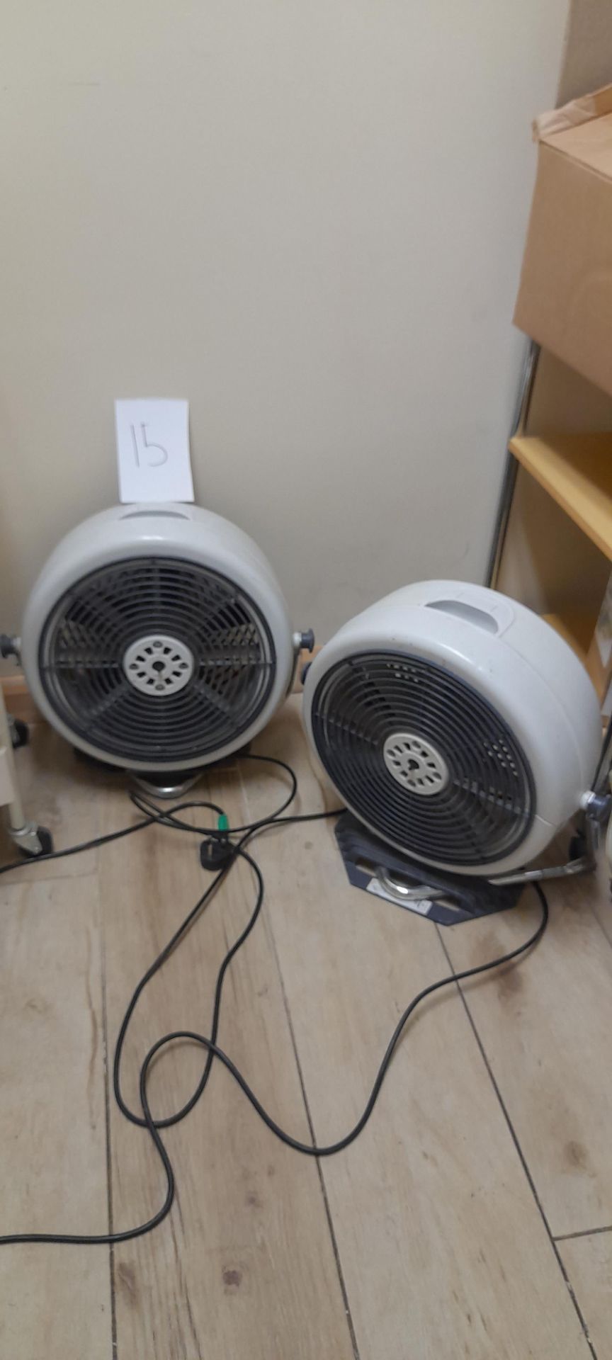 2 x Floor standing electric fans