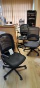 3 x Various mobile office chairs