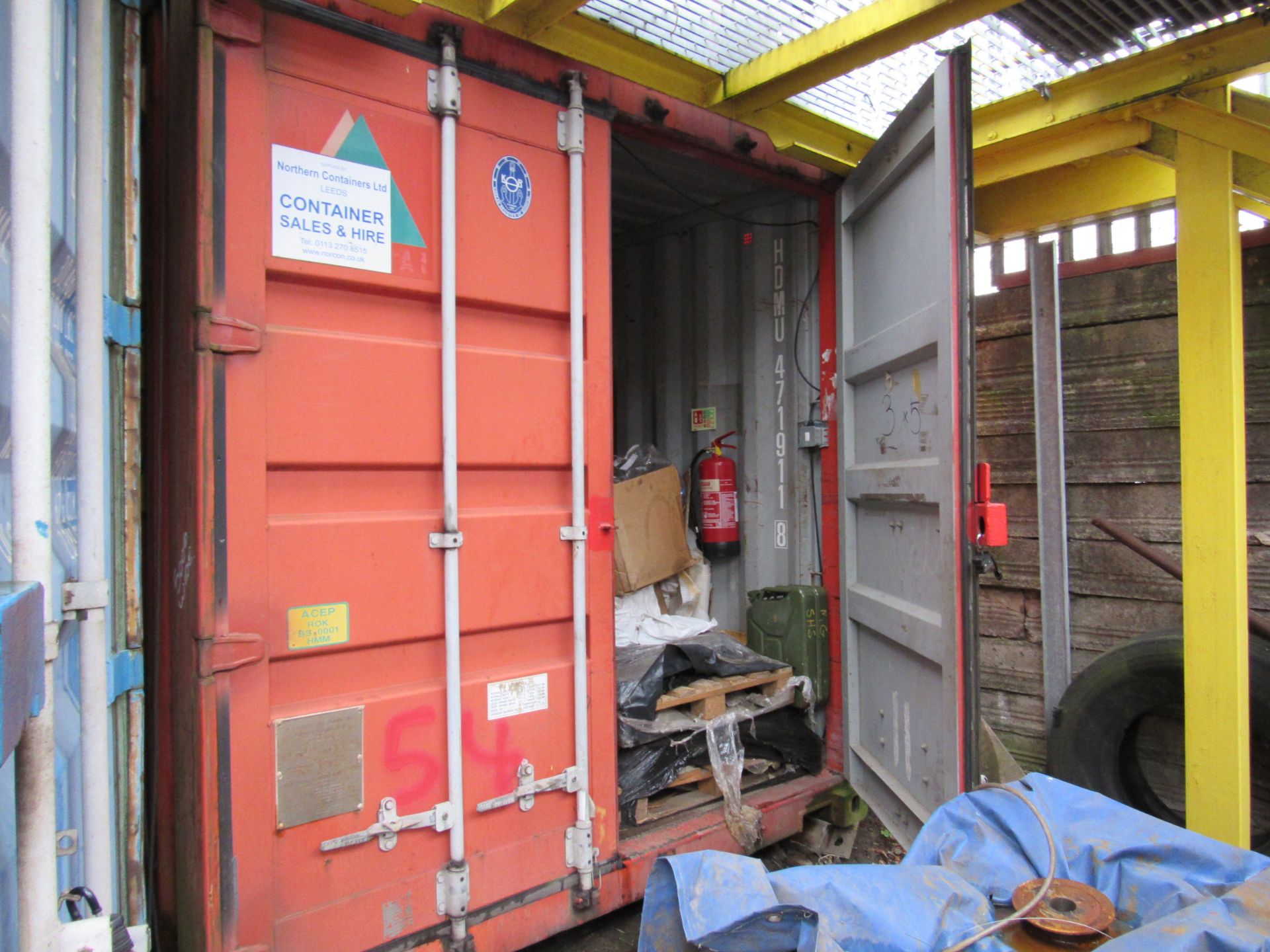 40ft shipping container (Orange) Delayed collection until lot 51 and 53 have been collected