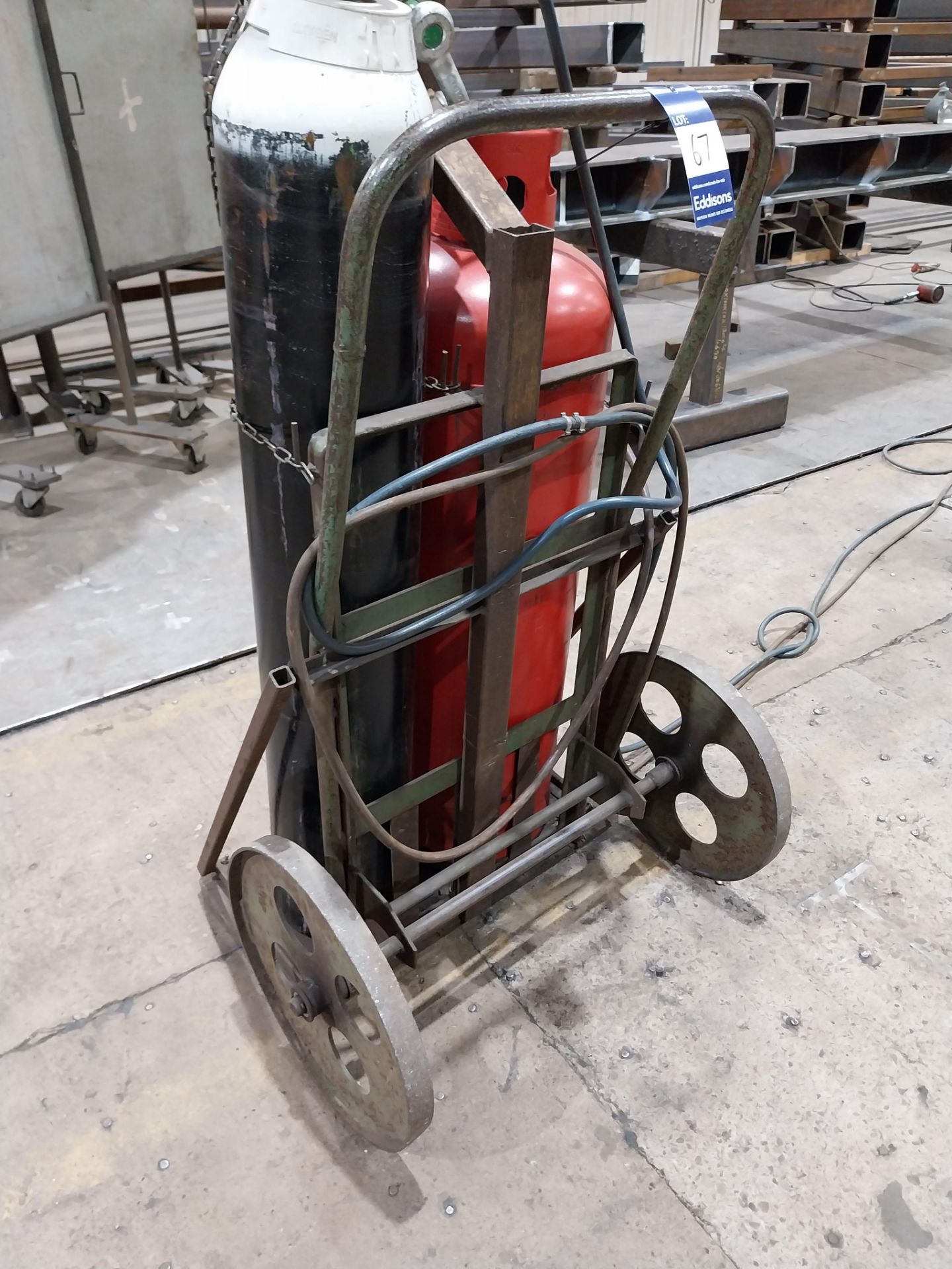 Bottle trolley and cutting torch (bottles not included)