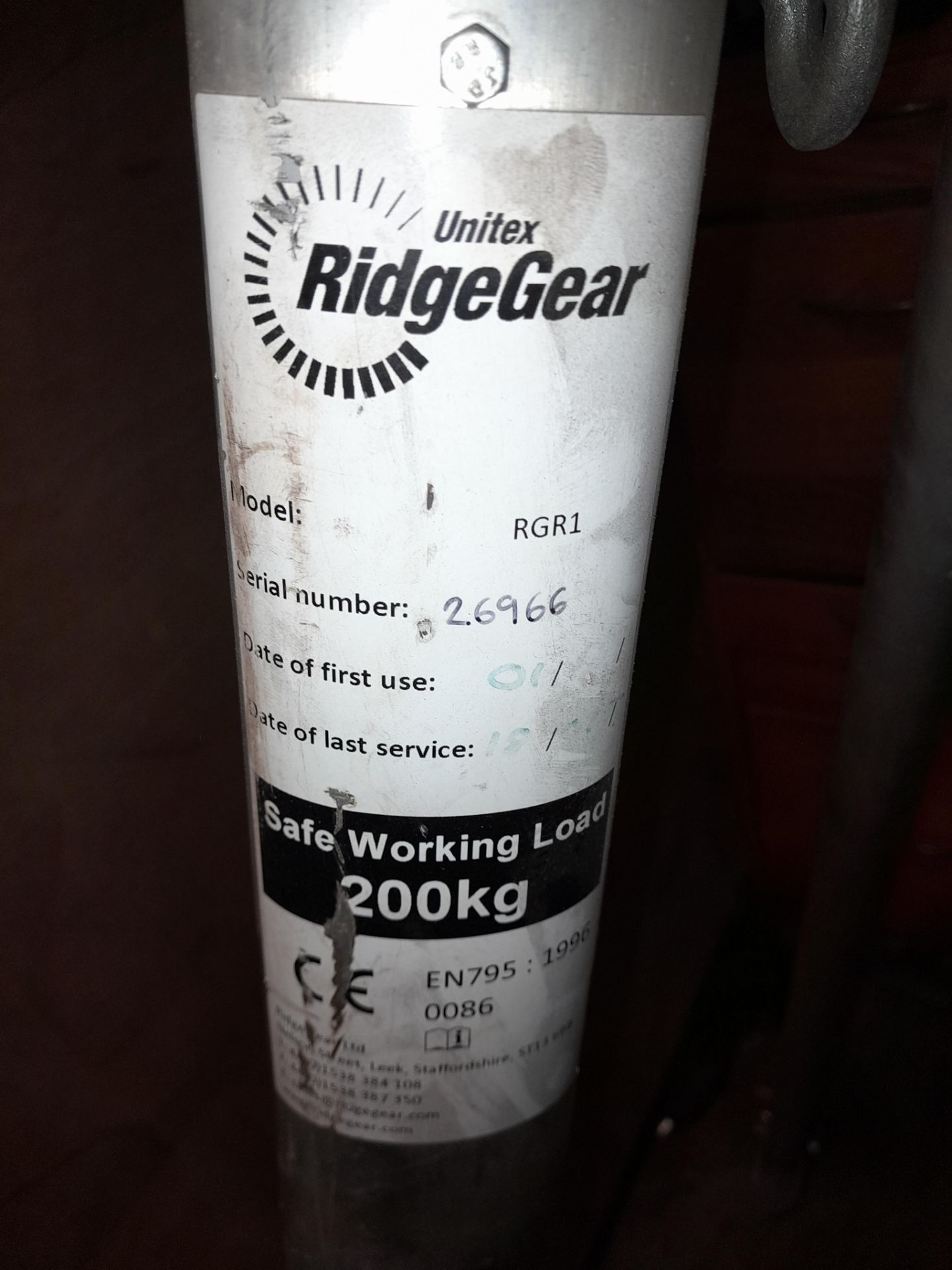 Unitex RidgeGear RGR1, 2.7m Aluminium Tripod, Serial Number 26966 - Image 3 of 4