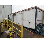 Secure Jack Leg cabin with steel security shutters and access ramp