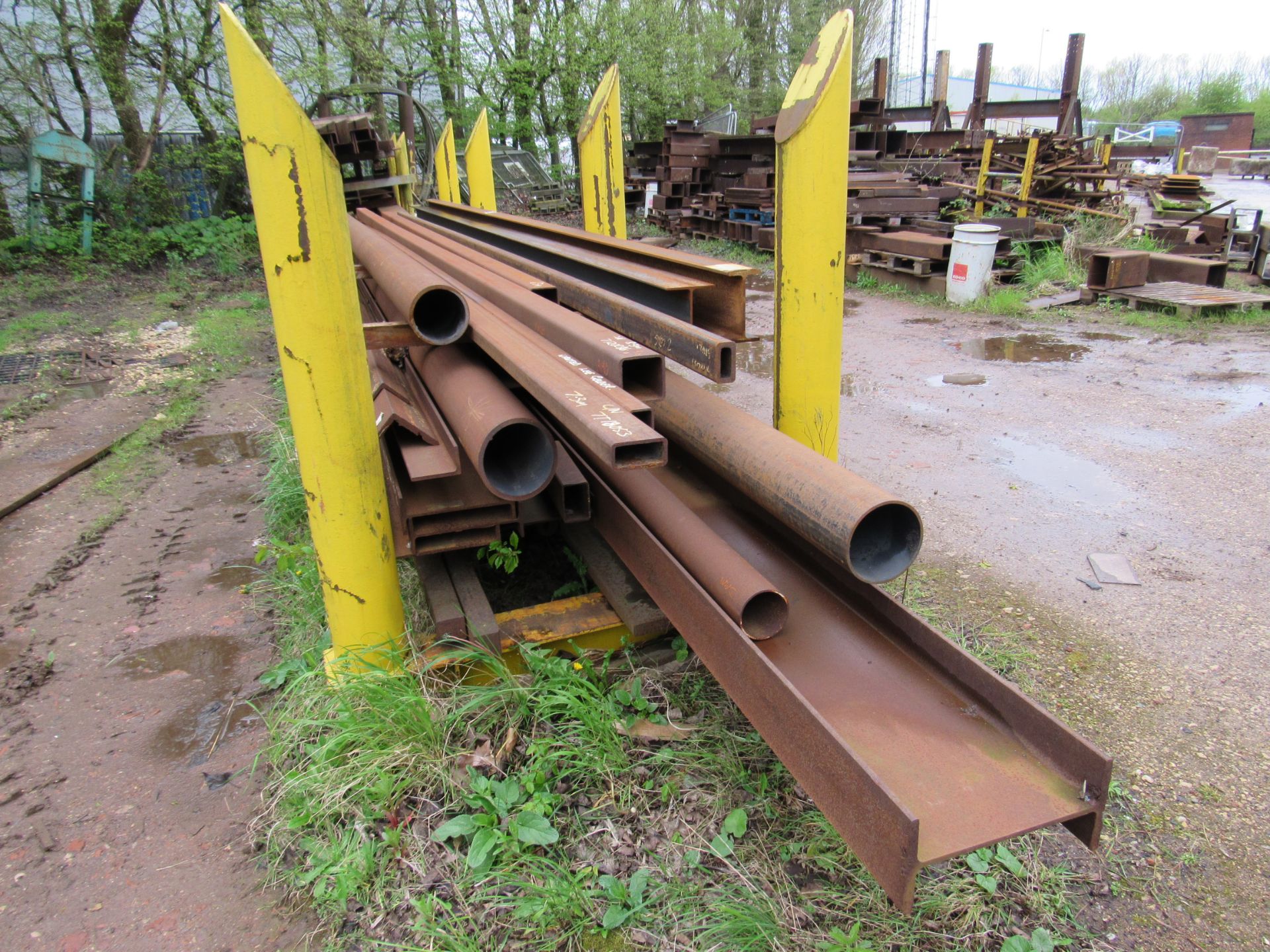 Large quantity I Beams and tube to 2 stillages - Image 2 of 3