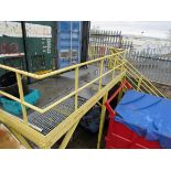 Steel multi-level shipping container access platform with stairs