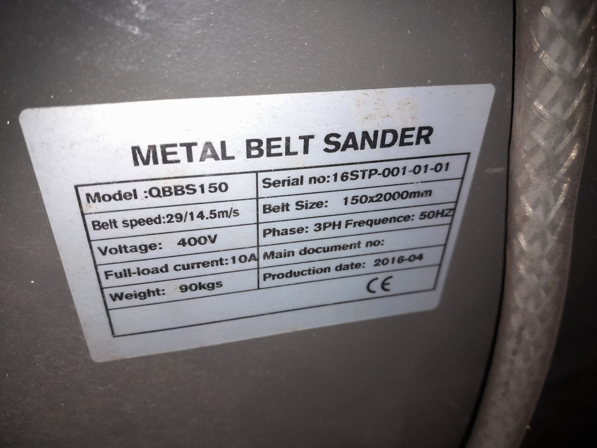 Metal belt linisher, 2000mm x 150mm - Image 2 of 2