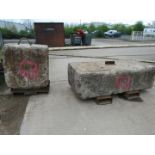 2 heavy concrete security blocks, Delayed collection