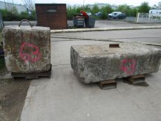 2 heavy concrete security blocks, Delayed collection