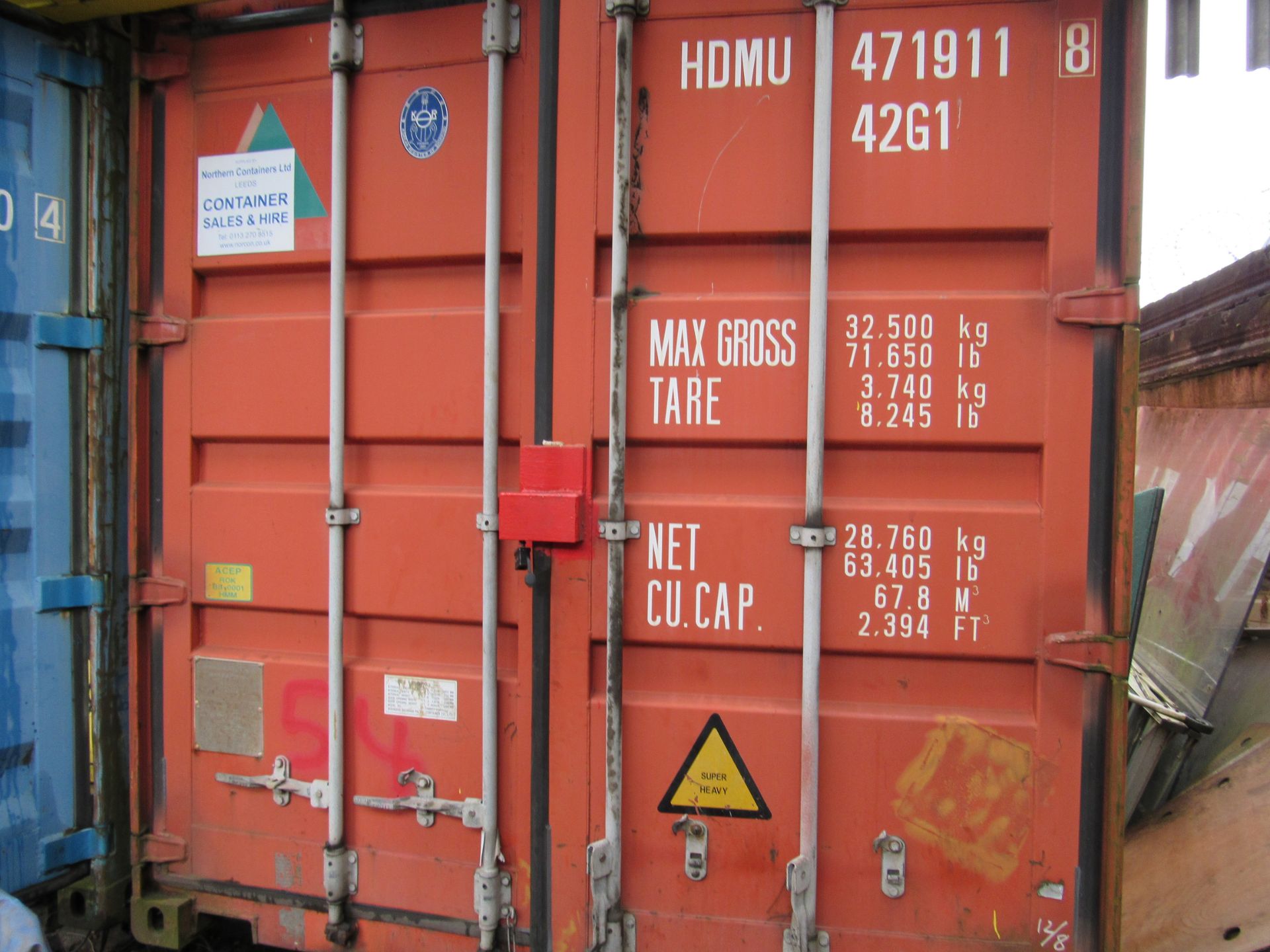 40ft shipping container (Orange) Delayed collection until lot 51 and 53 have been collected - Image 2 of 4