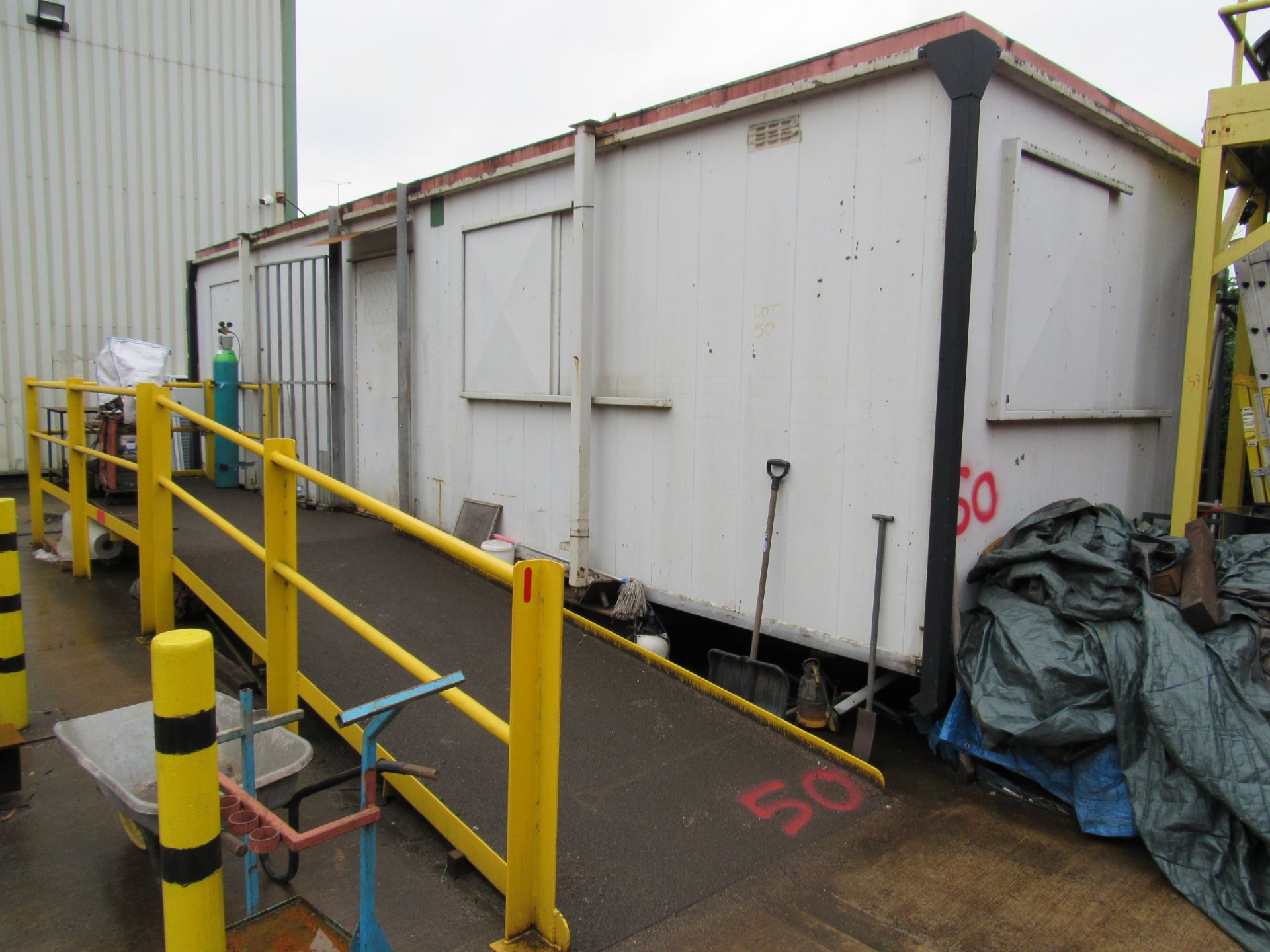 Secure Jack Leg cabin with steel security shutters and access ramp - Image 2 of 8