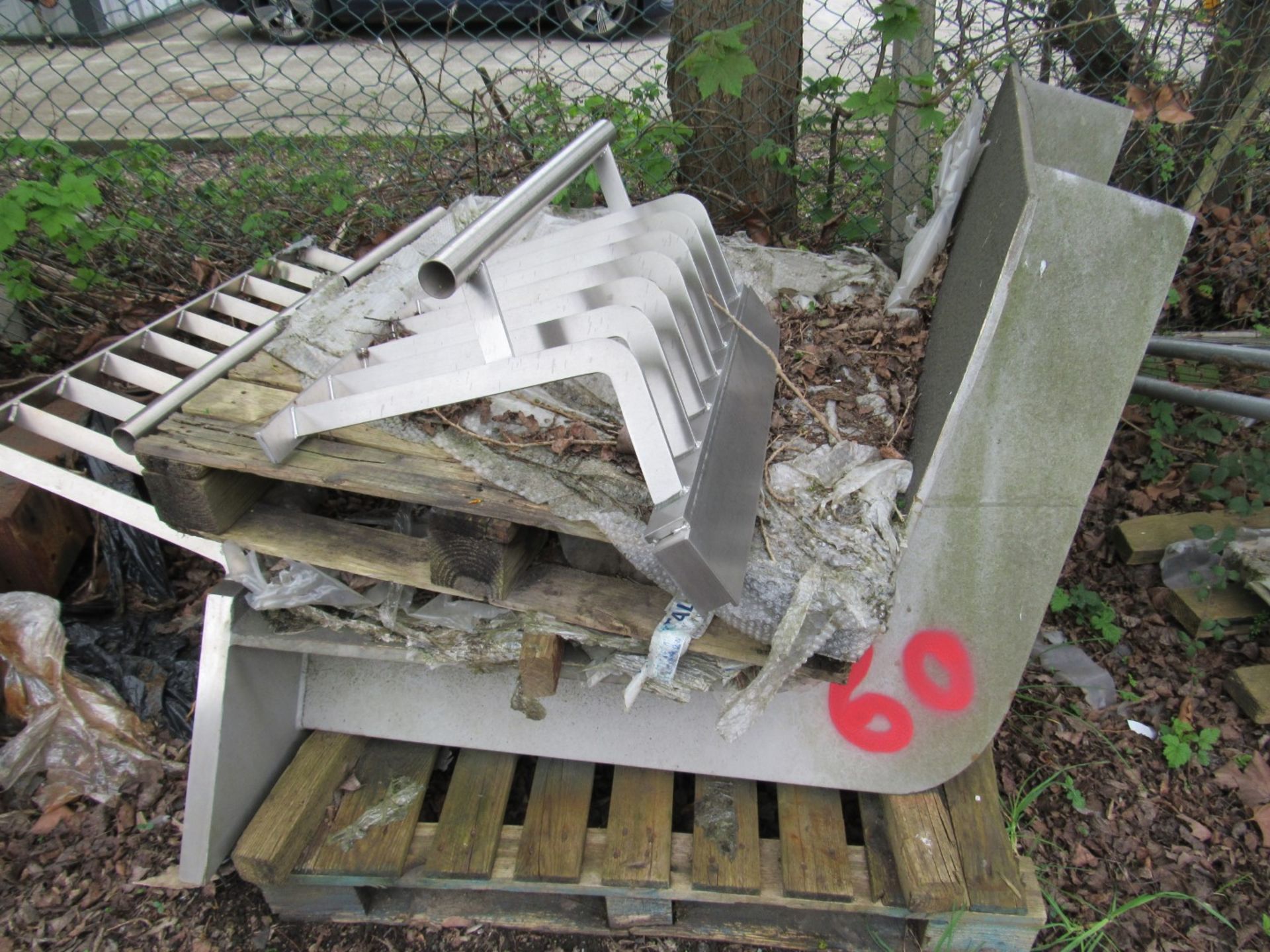 Quantity Stainless steel mesh, checker plate sheet and example steel work to pallet - Image 6 of 6