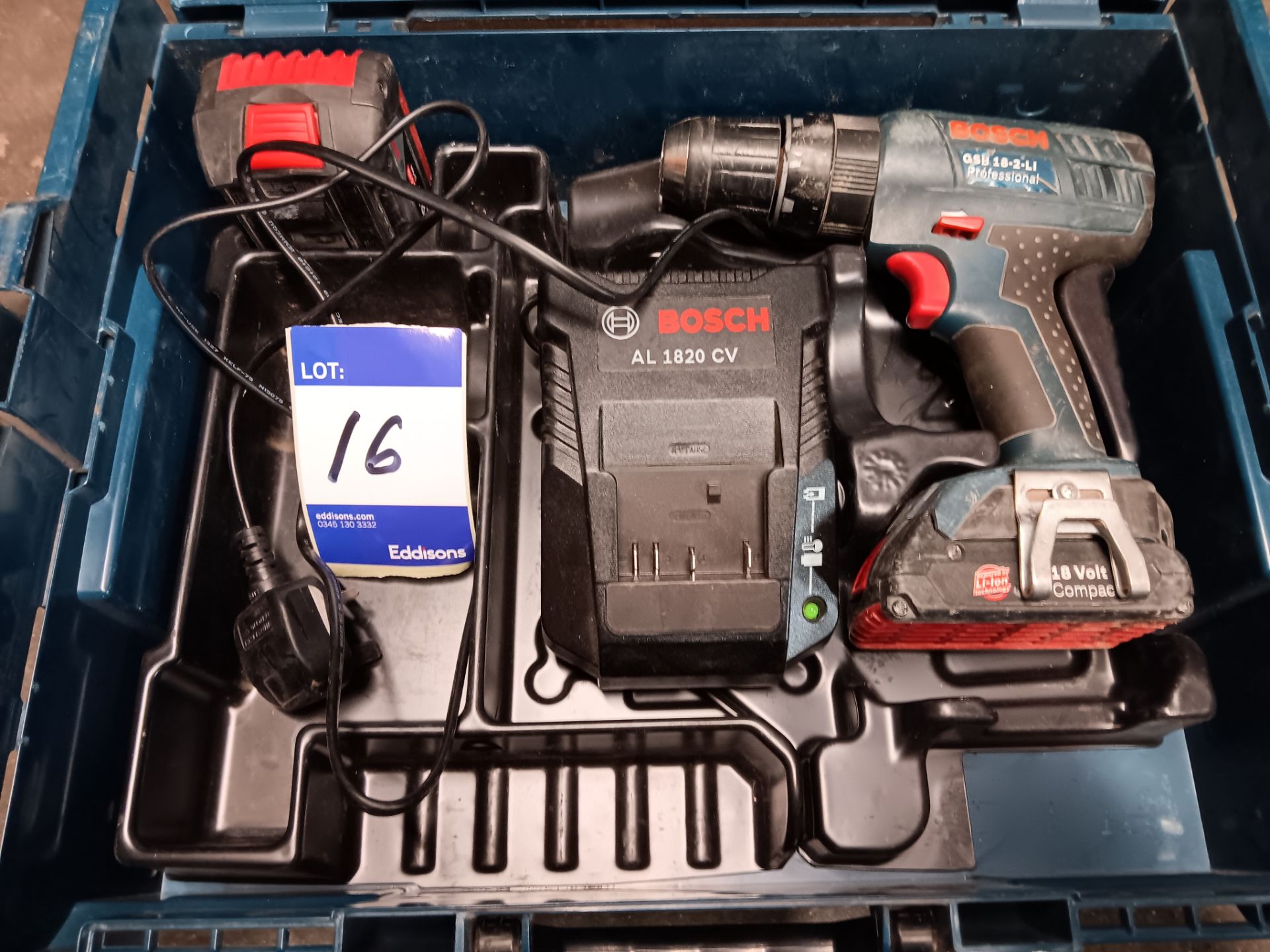 Bosch GSB 18-2-Li Drill with 2 x Batteries & Charger