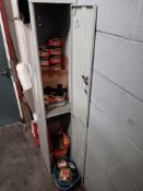 Metal 2-Door Locker & Contents Including Paslode Nails etc.