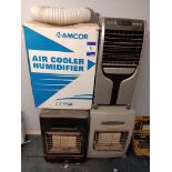 3 x Gas Operated Heaters & 2 x Air Coolers