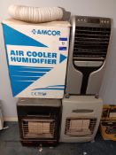 3 x Gas Operated Heaters & 2 x Air Coolers