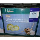 3 x Quest Palermo Olive 16 Piece Melamine Tableware Set (Please note, Viewing Strongly Recommended -
