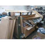 Assortment of return items to stillage, to include rails, racks, as lotted (Please note, Viewing