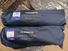 2 x Dometic Inner Tents (1 x Grande Ext R/H, 1 x Club Deluxe DA) (Please note, Viewing Strongly