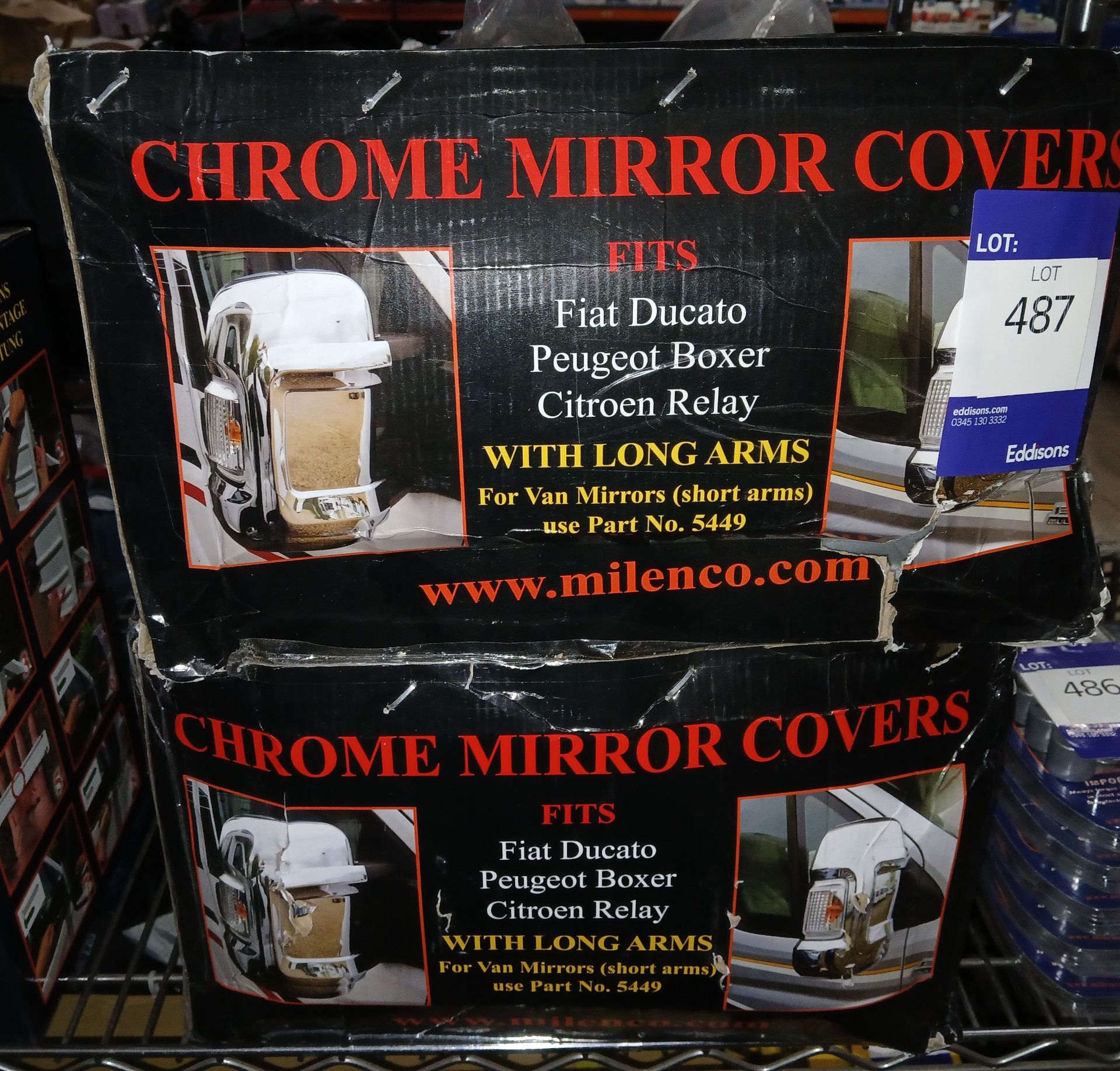 2 x Milenco Chrome Mirror Covers (Please note, Viewing Strongly Recommended - Eddisons have not