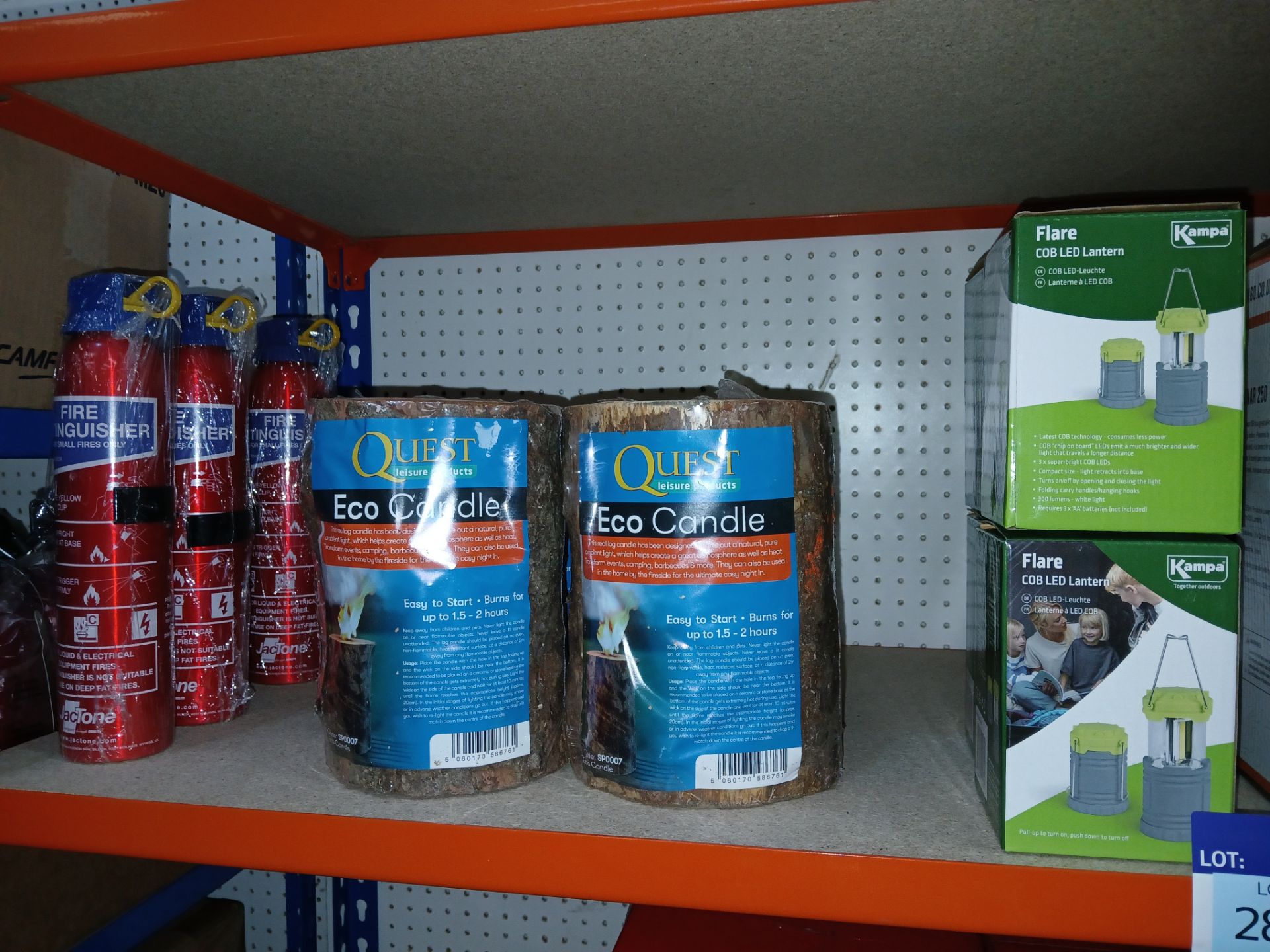 Contents to Shelf, to include assortment of candles, eco candles, and fire extinguishers (Please - Image 3 of 3