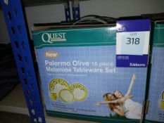 3 x Quest Palermo Olive 16 Piece Melamine Tableware Set (Please note, Viewing Strongly Recommended -