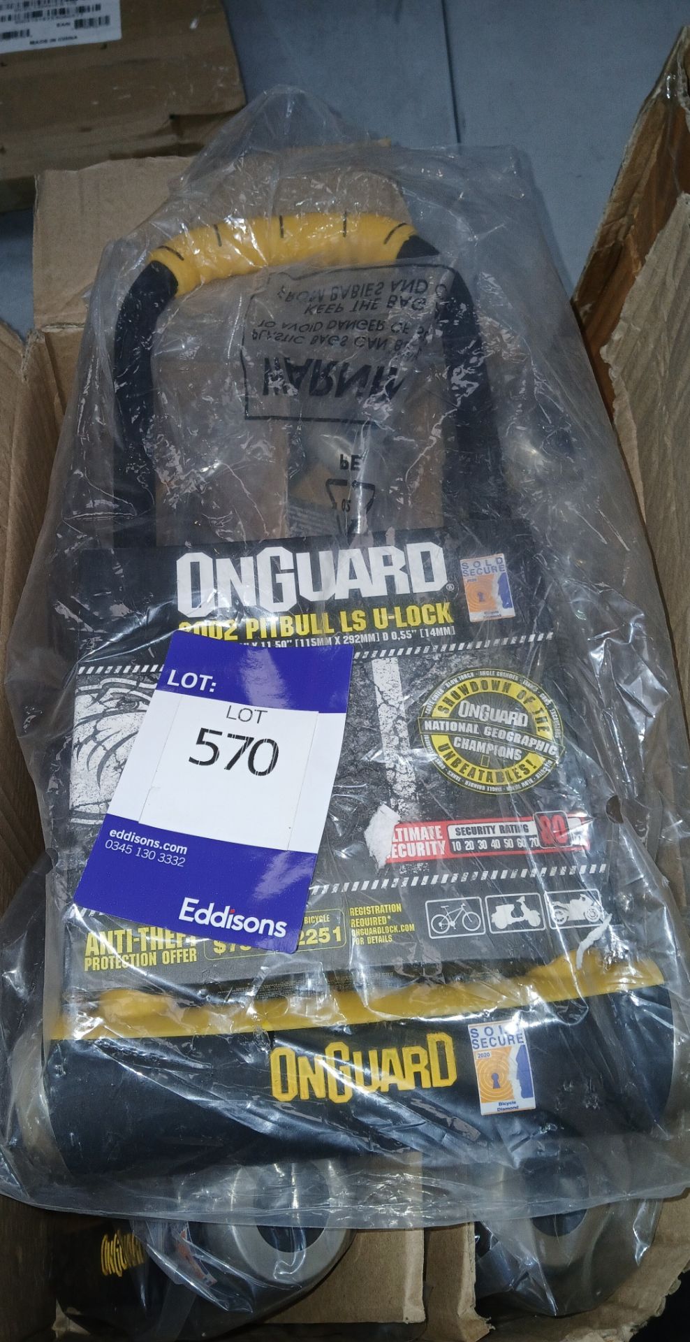 4 x Onguard 8002 Pitbull U-Lock (Please note, Viewing Strongly Recommended - Eddisons have not