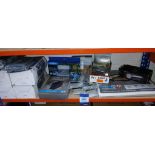 Contents to Shelf, to include assortment of cooking equipment, utensil set, pizza slicers, flat