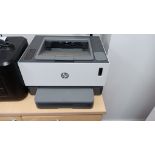 HP Neverstop Laser 1001nw mono wireless laser printer, serial number CNBRP2V1SN (Feb 2021) – Located