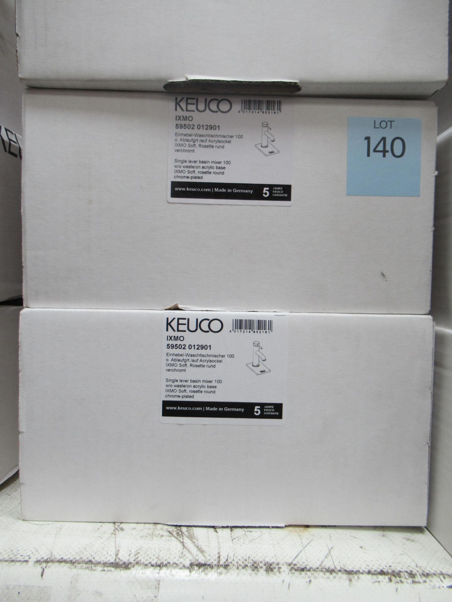 2 x Keuco IXMO Single Lever Basin Mixer 100-Tap, Chrome Plated, P/N 59502-012901