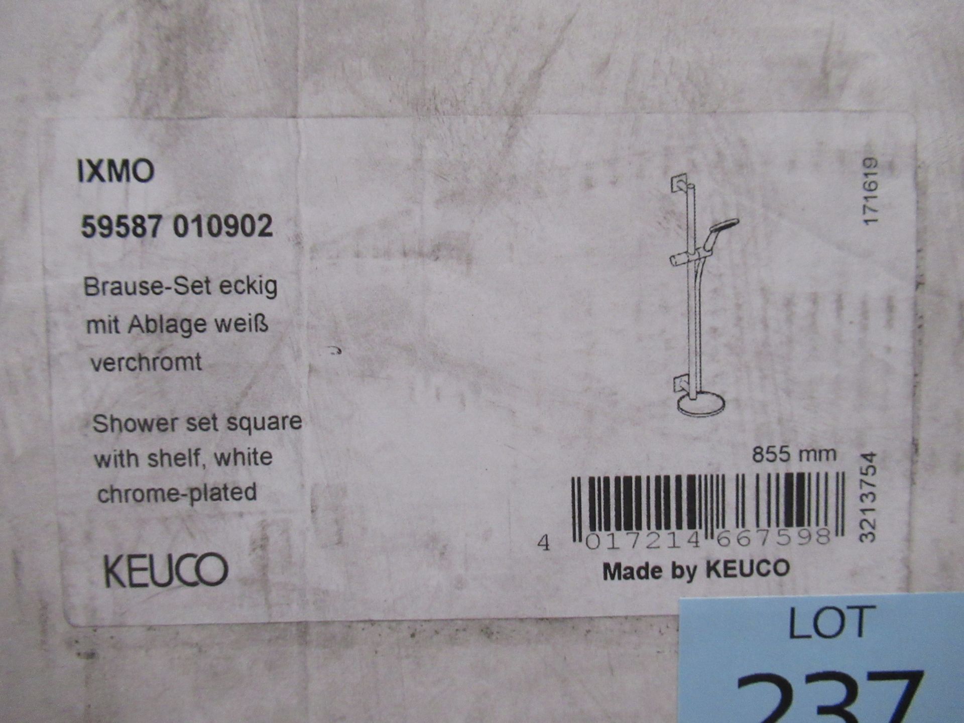 A Keuco IXMO Shower Set Square Chrome Plated, P/N 59587-010902 - Image 2 of 2