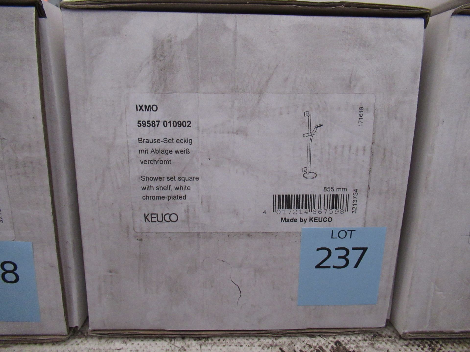 A Keuco IXMO Shower Set Square Chrome Plated, P/N 59587-010902