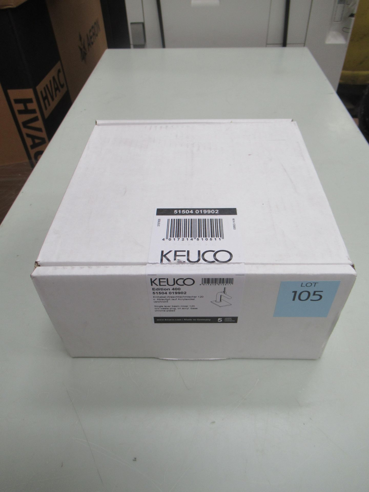 A Keuco Edition 400 Single Lever Basin Mixer 120- Tap, Chrome Plated, P/N 51504-019902