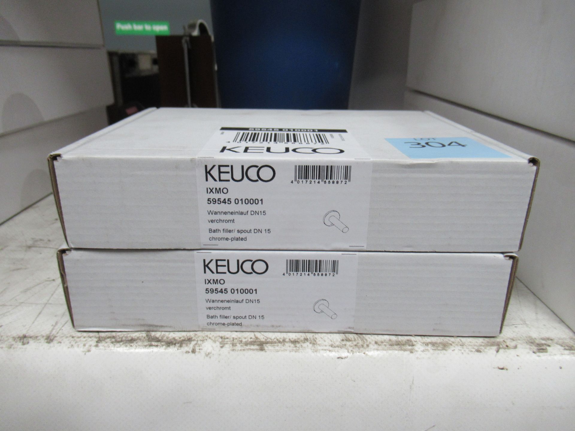 2 x Keuco IXMO Bath Filler Spout, Chrome Plated, P/N 59545-010001