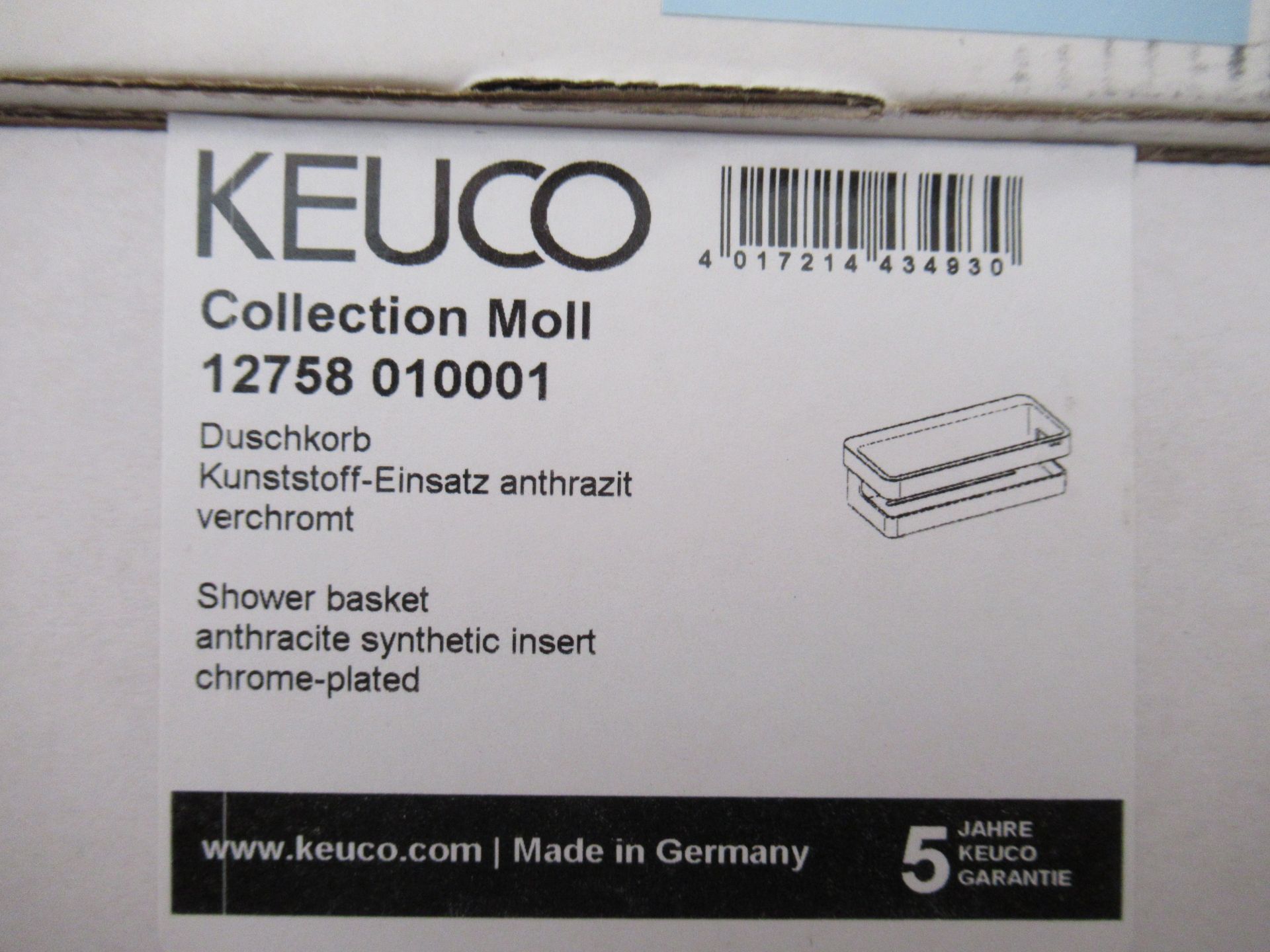2 x Keuco Collection Moll Shower Basket Chrome Plated, P/N 12758 -010001