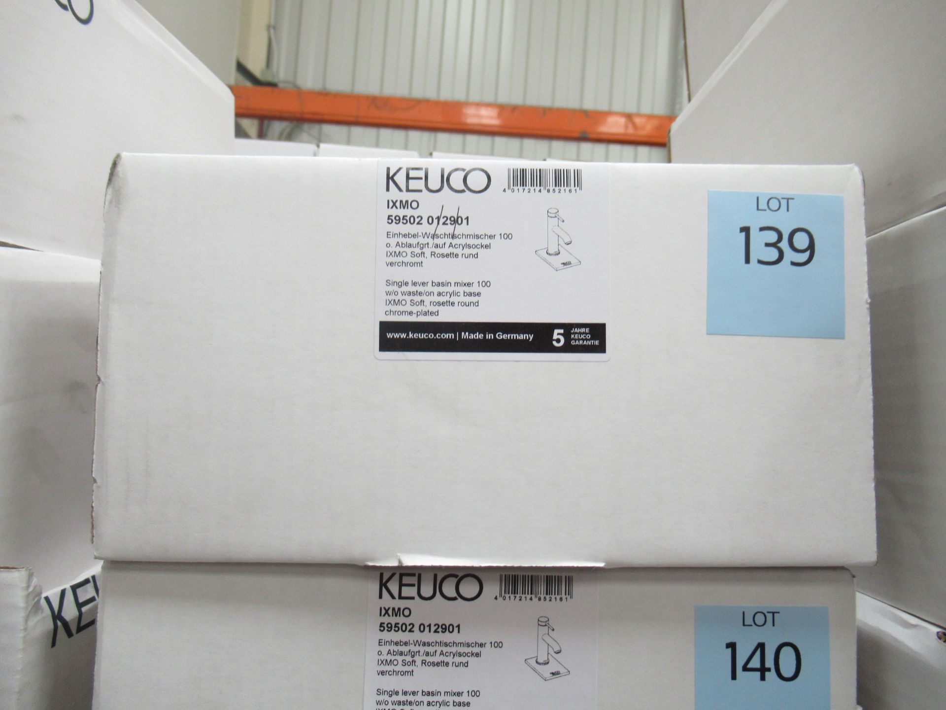 A Keuco IXMO Single Lever Basin Mixer 100-Tap, Chrome Plated, P/N 59502-012901