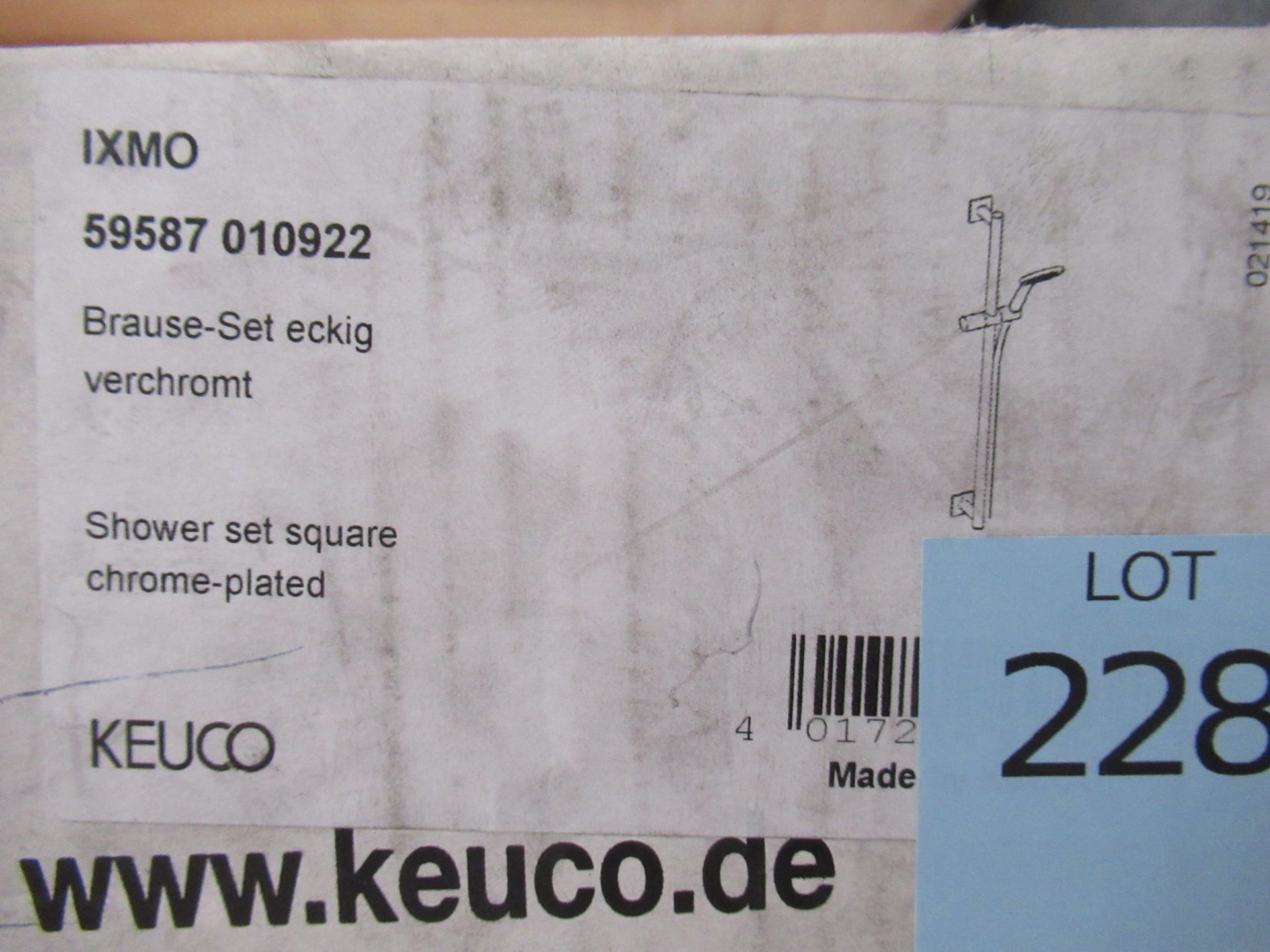 A Keuco IXMO Shower Set Square Chrome Plated, P/N 59587-010922 - Image 2 of 2