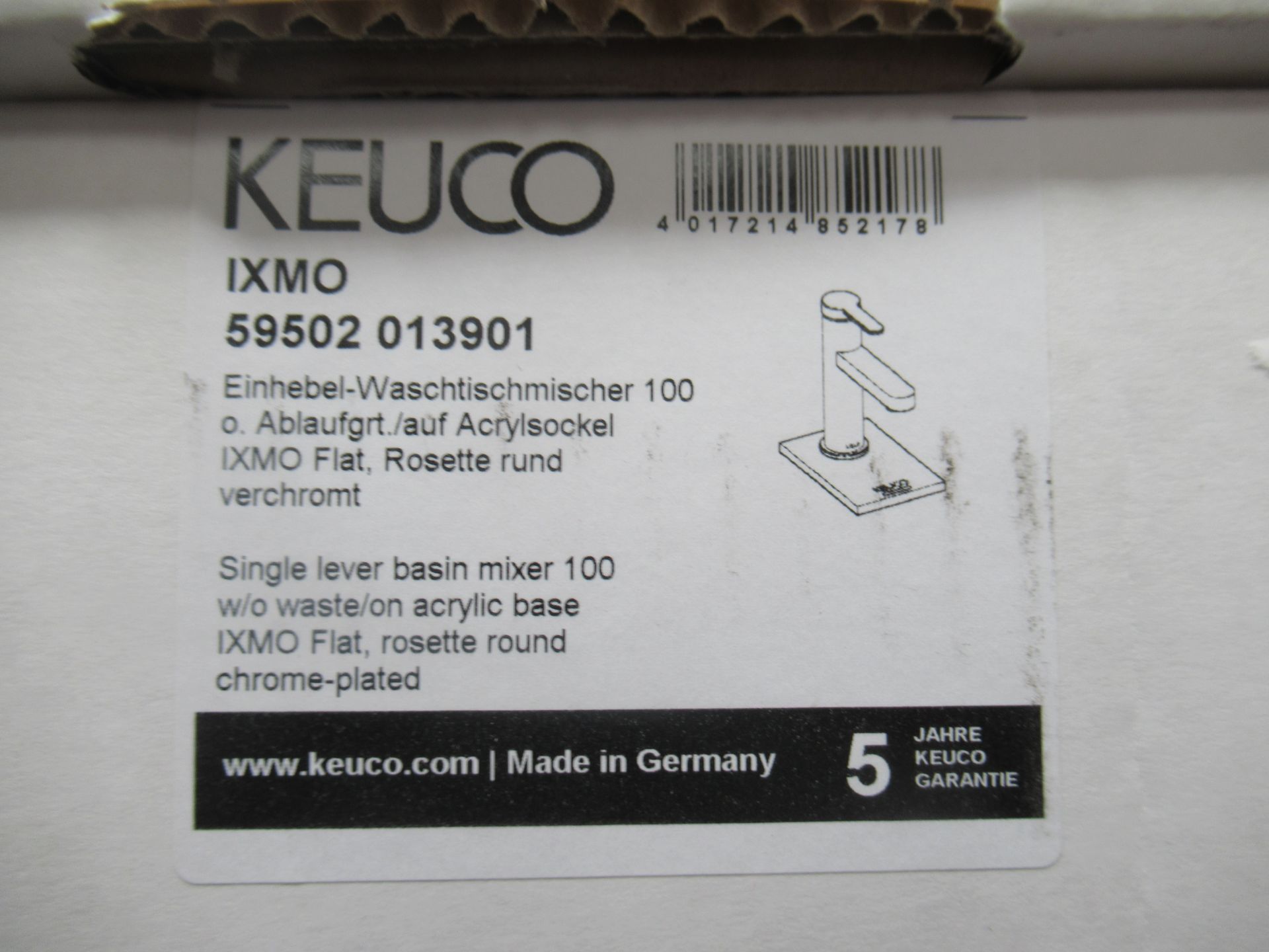 2 x Keuco IXMO Single Lever Basin Mixer 100-Tap, Chrome Plated, P/N 59502-013901 - Image 2 of 3