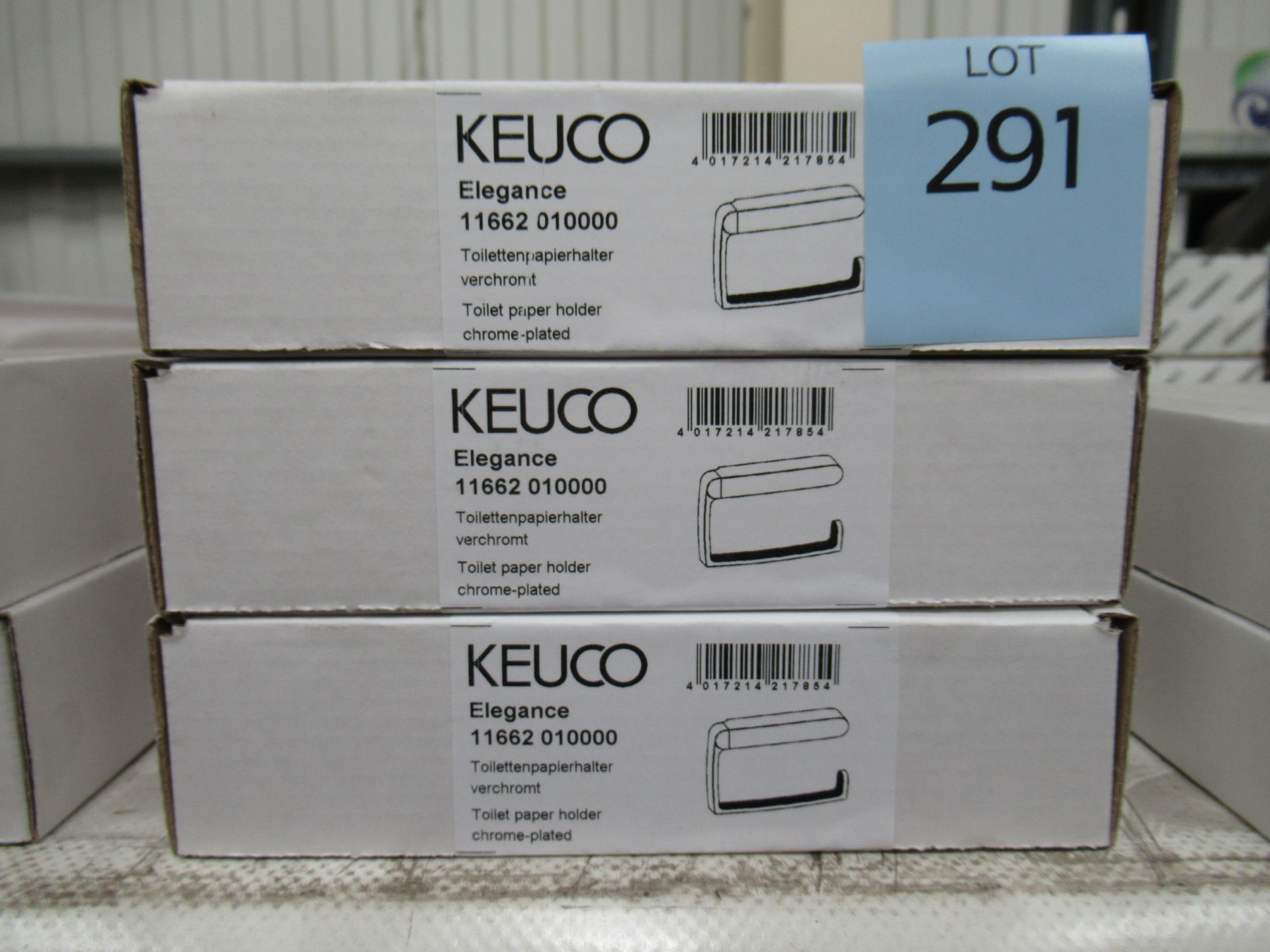 3 x Keuco Elegance Toilet Paper Holders Chrome Plated, P/N 11662-010000