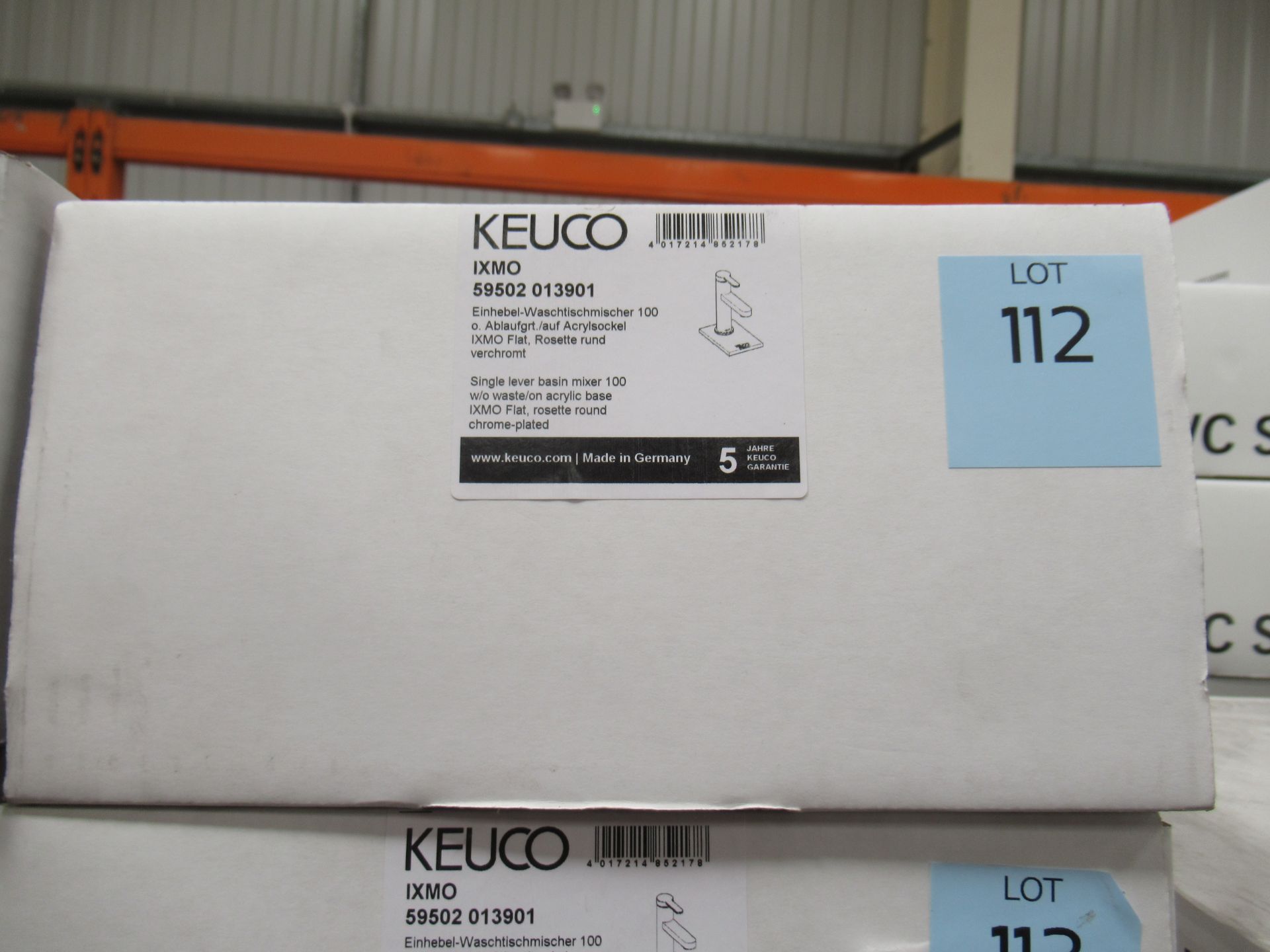 A Keuco IXMO Single Lever Basin Mixer 100-Tap, Chrome Plated, P/N 59502-013901