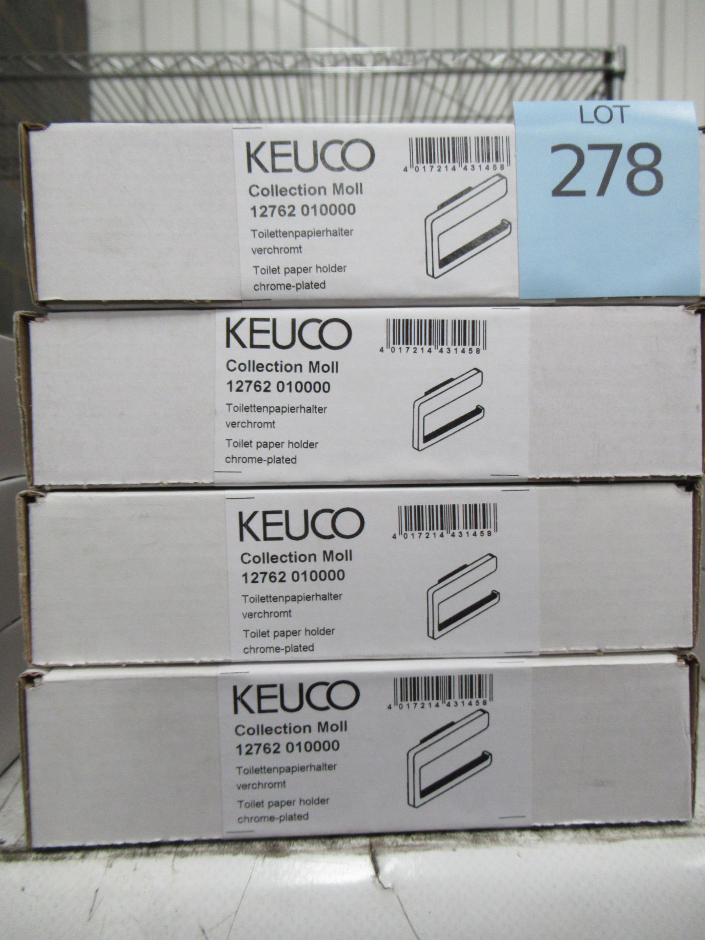 4 x Keuco Collection Moll Toilet Paper Holders Chrome Plated, P/N 12762-010000